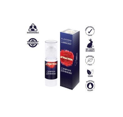 LUBRICANT ATTRACTION CHAMPAGNE STRAWBERRY 50 ML